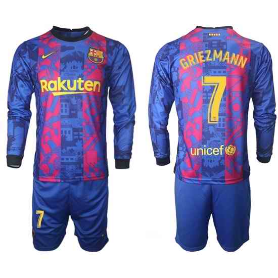 Men Barcelona Long Sleeve Soccer Jerseys 518